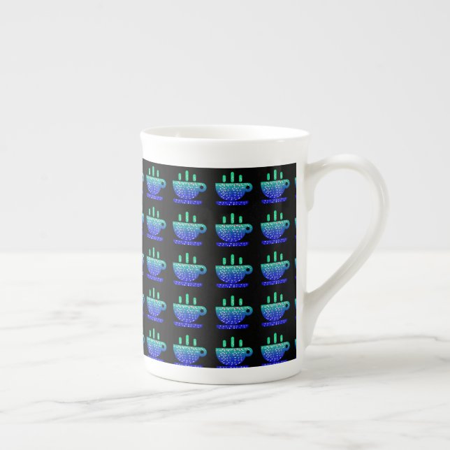 Caneca De Porcelana Azul de quebra-café (Direita)