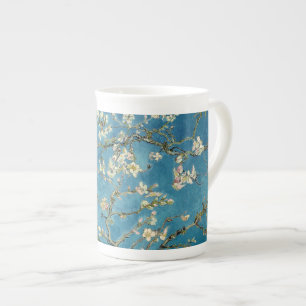 Caneca De Porcelana Azul floral do vintage das flores da amêndoa de