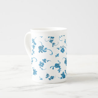 Caneca De Porcelana Azul Vintage Elegante Rococó Cottagecore