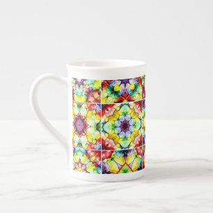 Caneca De Porcelana Azulejos do Mediterrâneo, Azulejos de Tinta Álcool