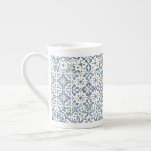 Caneca De Porcelana Azulejos Mediterrâneos, Marroquinos, Maiolica, Azu