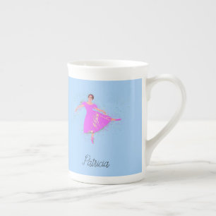 Caneca De Porcelana Bailarina Dançarina Vestido Rosa Magenta Personali