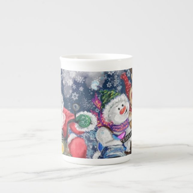 Caneca De Porcelana Banda de Natal Feliz para Presente de Natal - Dive (Frente)
