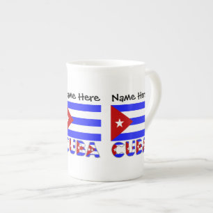 Caneca De Porcelana Bandeira Azul Cuba Cubana Personalizada