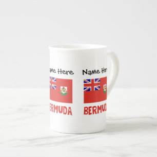 Caneca De Porcelana Bandeira Bermudiana Personalizada com Nome