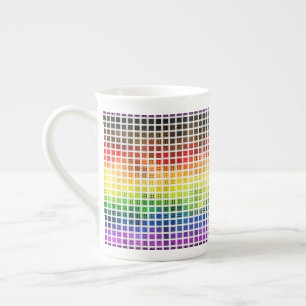 Caneca De Porcelana Bandeira do Orgulho Gay Colorida Xadrez Boho Excên