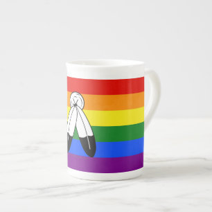 Caneca De Porcelana bandeira do orgulho two-spirit de SlipperyJoe simb