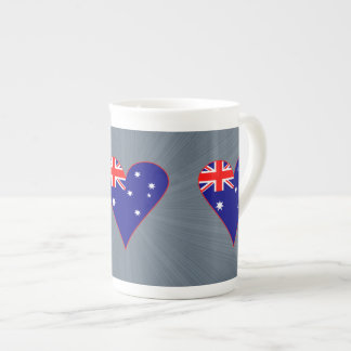 Caneca De Porcelana Bandeira Funky Austrália Coração Borda Vermelha Fu