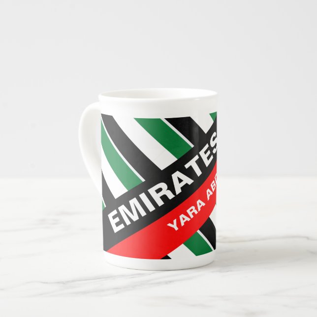 Caneca De Porcelana Bandeira Patriótica dos Emirados Árabes Unidos Per (Frente Esquerda)