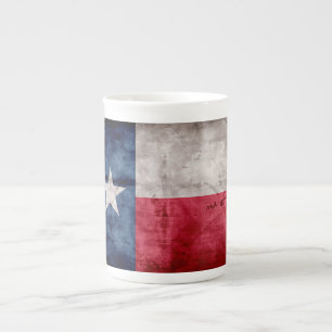 Caneca De Porcelana Bandeira resistida do estado de Texas do vintage