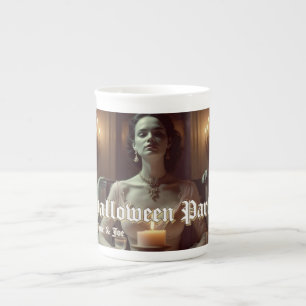 Caneca De Porcelana Banquete Gótico de Halloween à Luz de Velas