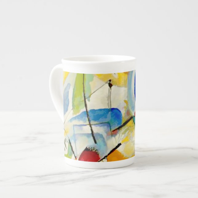 Caneca De Porcelana Batalha do Mar de Kandinsky em 1913 (Frente Esquerda)