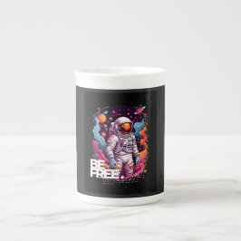 Caneca De Porcelana BE FREE Astronauta design