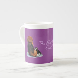 Caneca De Porcelana beagle de filhote muito fofo com cão mãe