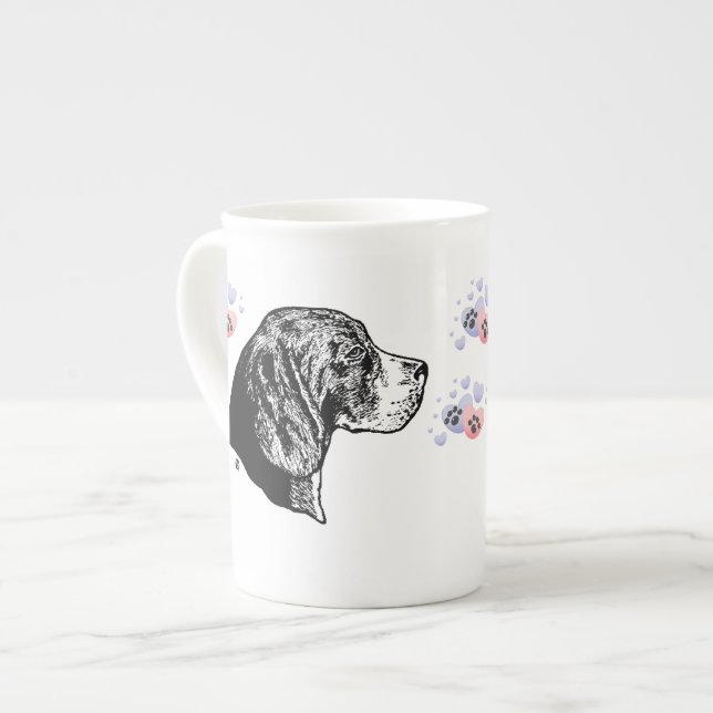 Caneca De Porcelana Beagle Love (Frente Esquerda)