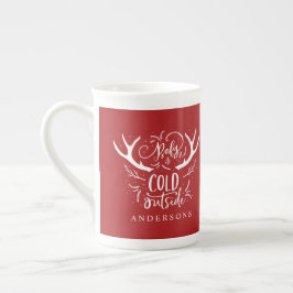 Caneca De Porcelana Bebê, está frio fora do feriado natalino