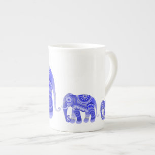 CANECA DE PORCELANA BEBER COM UMA GOMA ELEFANTE AZUL LEGAL