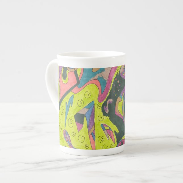 Caneca De Porcelana Behold, Abstrato original (Frente Esquerda)
