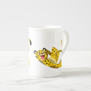 Caneca De Porcelana Bela Cartoon Cheetah