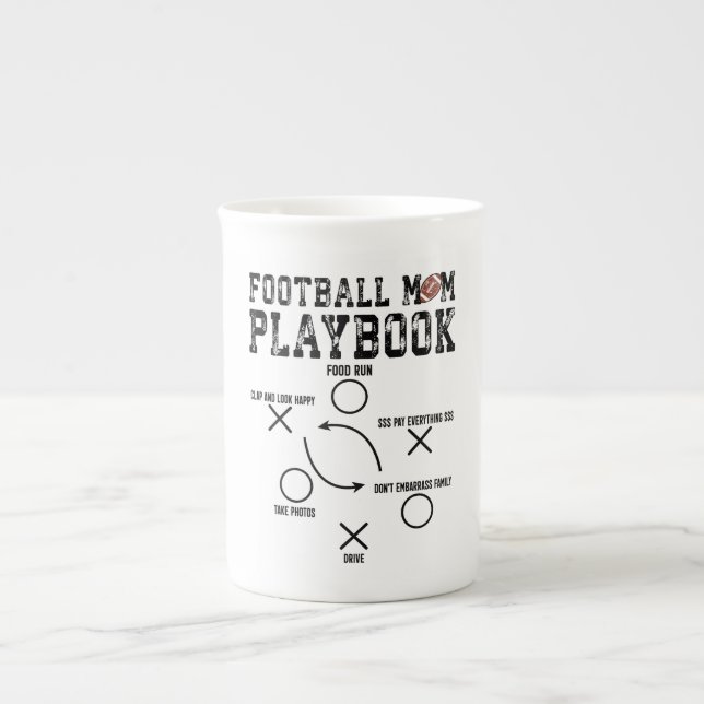 Caneca De Porcelana Bela Playbook de Futebol da Mãe (Frente)