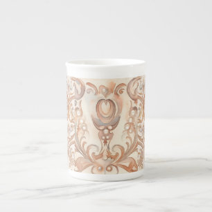 Caneca De Porcelana Bela Rosa dourada Mozaik Art