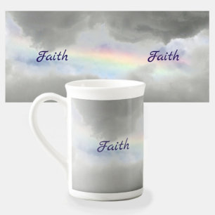 Caneca De Porcelana Belo Arco-Íris Celestial em Nuvens de Tempestade