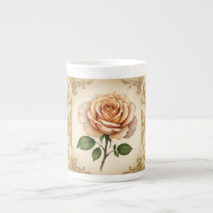 Caneca De Porcelana Belo Rosa e bule de padrões europeus