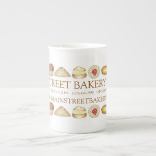 Caneca De Porcelana Bens De padaria Rosquinha Croissant Muffin Pastris