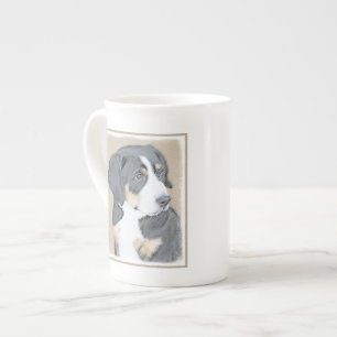 Caneca De Porcelana Bernese Mountain Dog Puppy Painting - Original Art