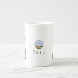 Caneca De Porcelana Bicicleta com Cesta de Hortênsias Amante de Flores