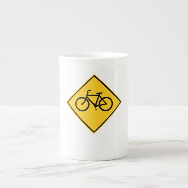 Caneca De Porcelana Bicicleta de Sinal de Estrada (Frente)