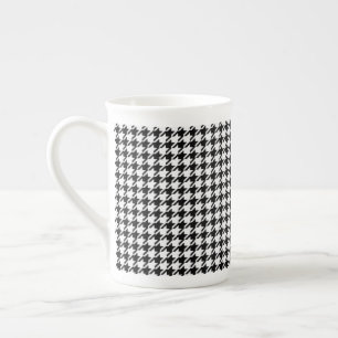 Caneca De Porcelana Black and White Houndstooth by Shirley Taylor
