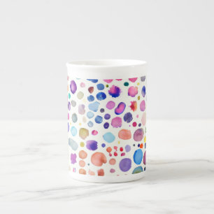 Caneca De Porcelana Blobs de Aquarela