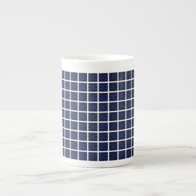 Caneca De Porcelana Blue Geométrico Squares Specialty Mug (Frente)