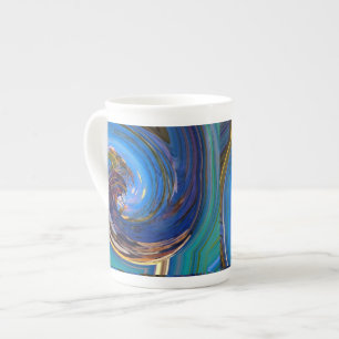 Caneca De Porcelana Blue N Green - Abstrato Paquock Bone China Mug