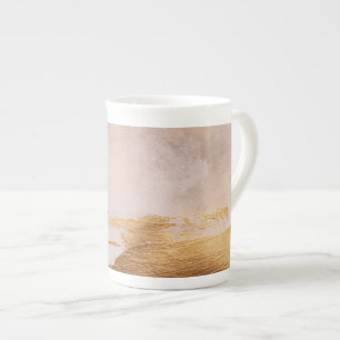 Caneca De Porcelana Blush Dourado rosa e textura Dourada