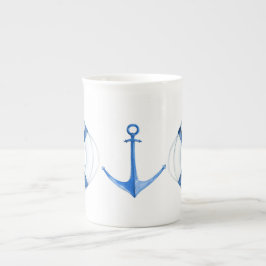 Caneca De Porcelana Boia de Salvação e Âncora Salva-Vidas