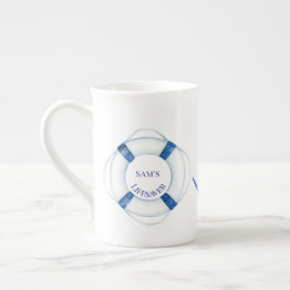 Caneca De Porcelana Boia de Salvação e Âncora Salva-Vidas