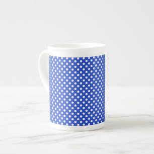 Caneca De Porcelana Bolinhas da combinação real azul por STaylor