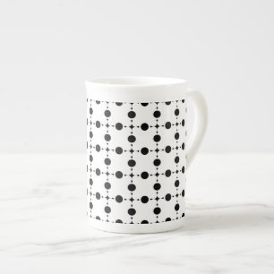 Caneca De Porcelana Bolinhas Pretas, Padrão de Bolinhas, Pontos, Ponto