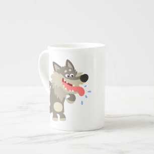 Caneca De Porcelana Bona chinesa de lobo, um belo e famoso desenho ani