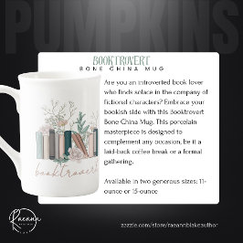Caneca de Porcelana Bone China Booktrovert