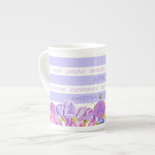 Caneca De Porcelana Bone China - Flor de Nascimento e Gem Stripe Mug