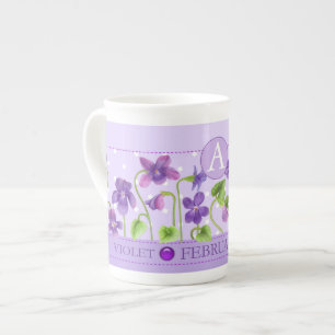 Caneca De Porcelana Bone China Mug, Febre de Nascimento e Gem Fevereir
