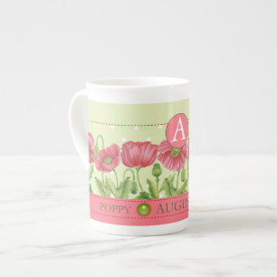Caneca De Porcelana Bone China Mug, Flor de Nascimento e Gem August