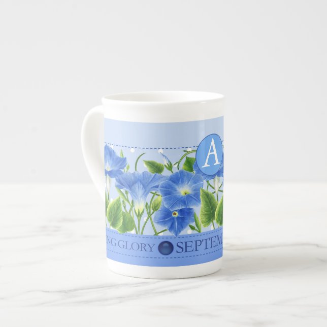 Caneca De Porcelana Bone China Mug, Flor de Nascimento e Gem, setembro (Frente Esquerda)