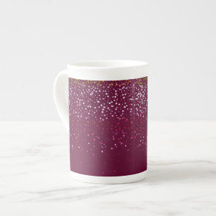Caneca De Porcelana Bone China Mug Petite Berry Stars-Wine