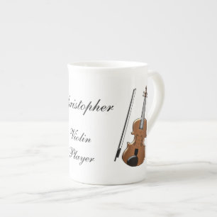 Caneca De Porcelana Bone China Mug Violin Design