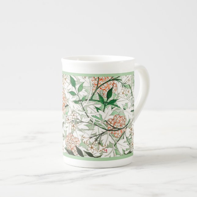 CANECA DE PORCELANA BONE CHINA MUG : WILLIAM MORRIS : JASMINE (Frente Esquerda)