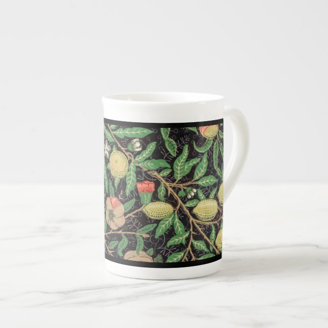 CANECA DE PORCELANA BONE CHINA MUG : WILLIAM MORRIS : POMEGRANATOS (Frente Esquerda)